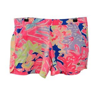 Lilly Pulitzer Oceanview Pull On Board Shorts, Colourful, Cotton, Size Small